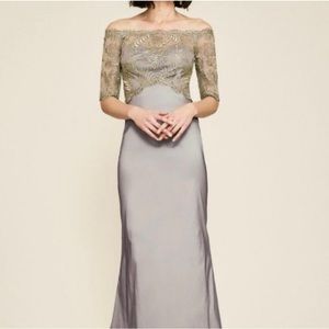 Tadashi Shoji Off-the-shoulder Taffeta Gown